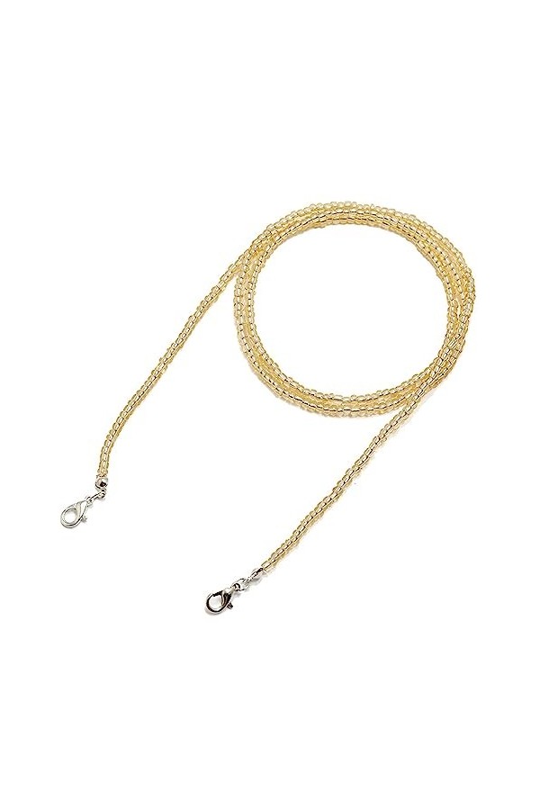 HczIon Chaîne Lunettes 2 Pièces Masque Cordon Chaîne Perle En Verre Lunettes Chaîne Licou Col Corde Anti Perte,S