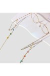 HczIon Chaîne Lunettes 2 Pièces De Lunettes Chaîne Ajourées Verres Colorés Chaîne Verres Anti Chute Cordon Anti Chute