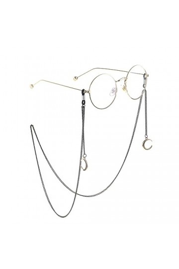 HczIon Chaîne Lunettes 2 Morceaux De Cordon De Lunettes,Chaîne De Suspensions Noires,Accessoires De Lunettes De Soleil