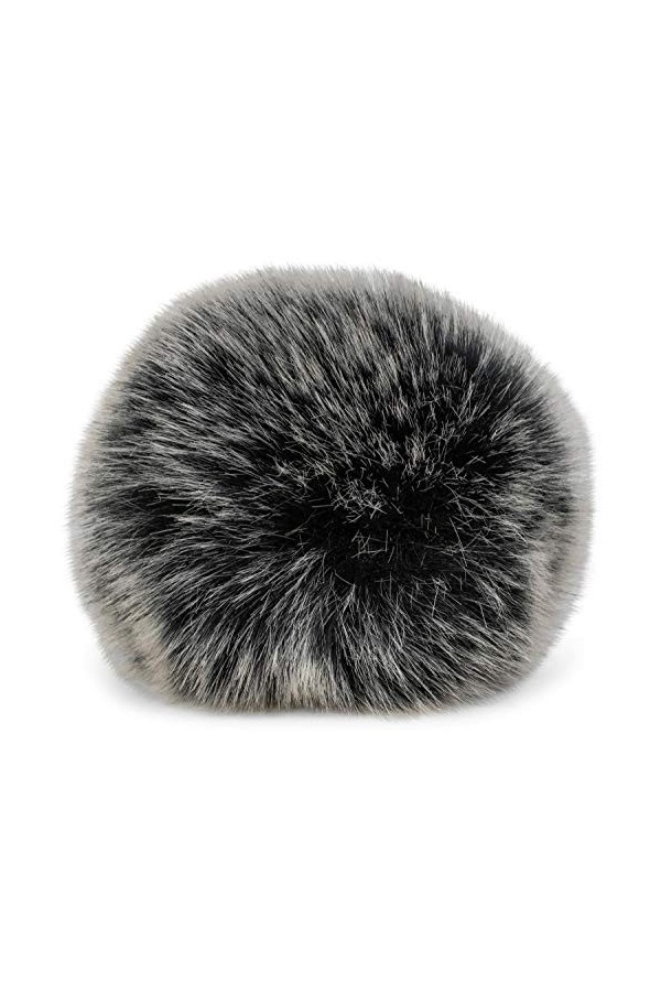 styleBREAKER Pompon en Fausse Fourrure pour Bonnets, Fourrure synthétique, Pompon dhiver 04024161, Couleur:Gris Clair-Noir