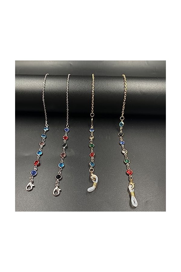 HczIon Chaîne Lunettes Lot De 2 Chaînes De Lunettes Perlées Porte Lunettes De Soleil À Chaîne De Lunettes Avec Cordon De Lani