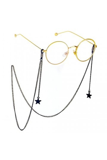 HczIon Chaîne Lunettes 2 Pièces De Cordon De Lunettes,Pendentif Étoile Noire,Chaîne De Lunettes,Accessoires De Lunettes De So
