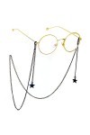 HczIon Chaîne Lunettes 2 Pièces De Cordon De Lunettes,Pendentif Étoile Noire,Chaîne De Lunettes,Accessoires De Lunettes De So