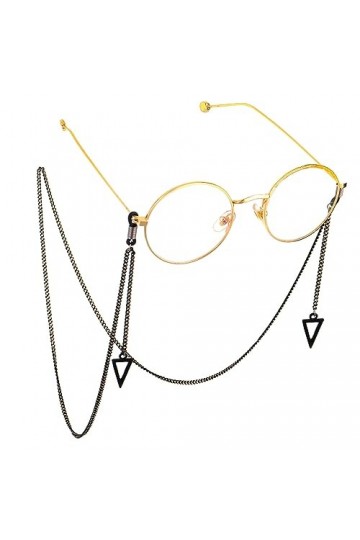 HczIon Chaîne Lunettes 2 Pièces De Cordon De Lunettes,Pendentif Triangle Noir,Chaîne De Lunettes,Accessoires De Lunettes De S
