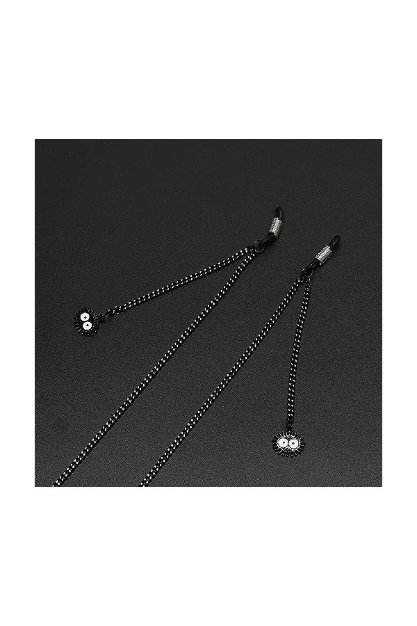 HczIon Chaîne Lunettes 2 Pièces De Cordon De Lunettes,Pendentif Noir Col Licou Noir,Chaîne De Lunettes,Accessoires De Lunette