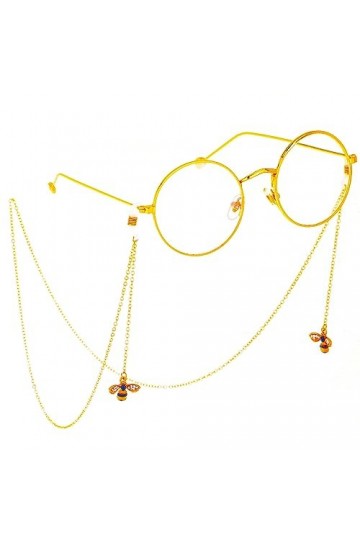 HczIon Chaîne Lunettes 2 Morceaux De Cordon De Lunettes En Métal Antidérapant,Pendentif Doré,Chaîne De Lunettes Faites À La M