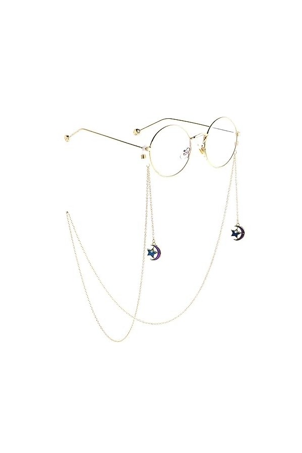 HczIon Chaîne Lunettes 2 Pièces De Cordon De Lunettes Métalliques Antidérapantes,Pendentif En Or,Chaîne De Lunettes Faites Ma
