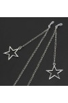 HczIon Chaîne Lunettes 2 Morceaux De Cordon De Lunettes En Métal Antidérapant Chaîne De Lunettes Pendentif Cinq Étoiles En Ar