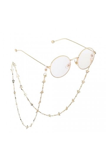 HczIon Chaîne Lunettes 2 Pièces Étoiles Lunettes Chaîne Lunettes De Soleil Support Décoratif Trop Verres Lecture Lunettes Cor
