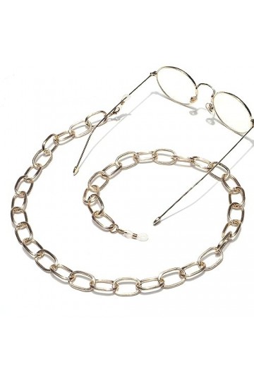 HczIon Chaîne Lunettes 2 Pièces De Verres Rayés Dorés Cordon Métal Verres Chaîne Verres Garniture