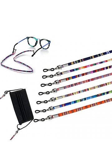 Androxeda Lunettes Strap Eyewear Retainer 7 Pack, Sunglasses Reading Glasses Holder Strap, Spectacles Chain Lanyard Cord