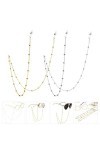 NUOBESTY 2 Pièces Chaîne De Lunettes Porte-chaînes De Lunettes Cordon De Lanière De Lunettes Sangle De Lunettes Pour Femmes P