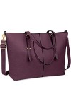 Sac Cabas Femmes Sac à Main en PU Cuir Sac de Cours Sac Ordinateur Portable 15.6 inch Grand Imperméable Sac Bandoulière Voyag