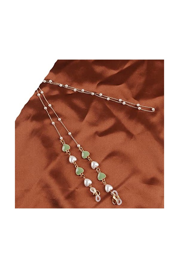 2021 Nouvelle Mode Perle Damier Étudiant Lunettes De Soleil Titulaire Lanière Amour Charme Antidérapant Lunettes Chaîne Bijou