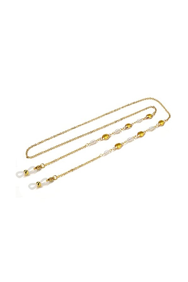 HIJAN Chaînes de Lunettes de Lunettes for Femmes Perle en Acier Inoxydable Anti-Perte Mode Lunettes chaîne Porte-chaîne Colo