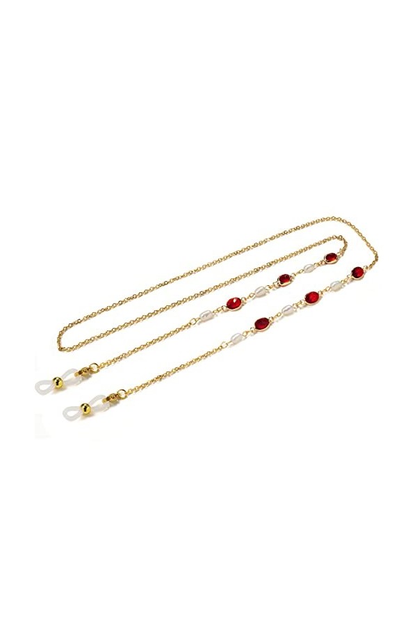 HIJAN Chaînes de Lunettes de Lunettes for Femmes Perle en Acier Inoxydable Anti-Perte Mode Lunettes chaîne Porte-chaîne Colo