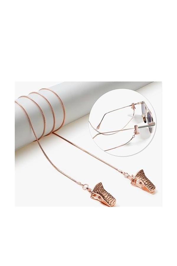 SANDNE Chaînes de lunettes de soleil, chaînes de lunettes en métal avec Clip, lanières de masque, collier de lunettes, access