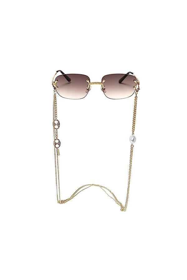 HczIon Chaîne Lunettes 2 Pièces Perles Lunettes Chaîne Masque Chaîne Pull Chaîne Lunettes Décoration
