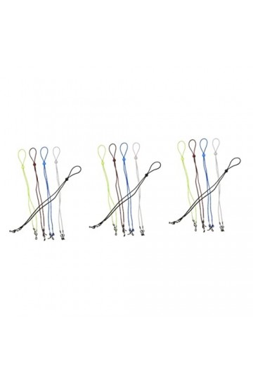 Healeved 15 Pièces Lunettes Lanière Vert Lanière Noir Élastique Cordon Lanière Noir Lunettes Élastique Bande 5Pc Bleu Lanière