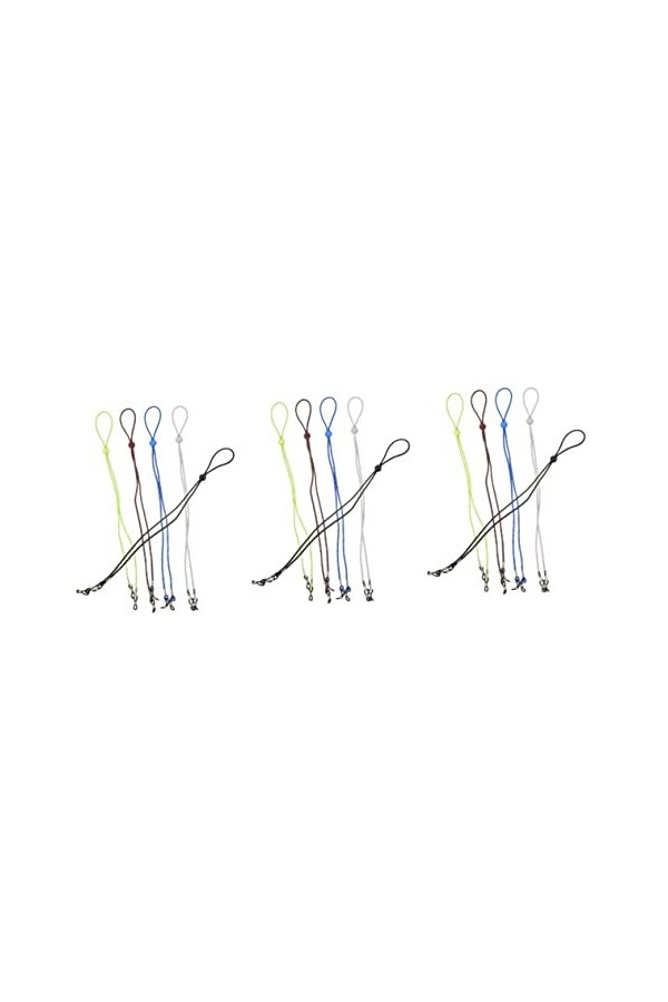 Healeved 15 Pièces Lunettes Lanière Vert Lanière Noir Élastique Cordon Lanière Noir Lunettes Élastique Bande 5Pc Bleu Lanière