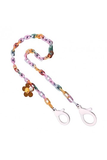 HczIon Chaîne Lunettes 2 Pièces Lunettes Acryliques Chaîne Anti Perte Lunettes Col Rond Masque Chaîne,G