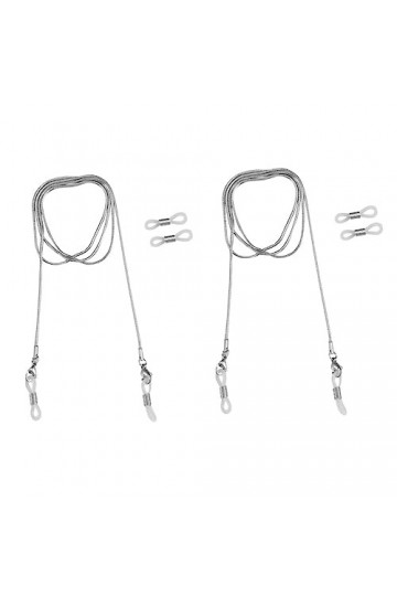 Adorainbow 2 Pièces Lunettes pour Femmes en Acier Inoxydable Hommes Collier Femmes Collier Visage Lanière De Retenue Chaîne e