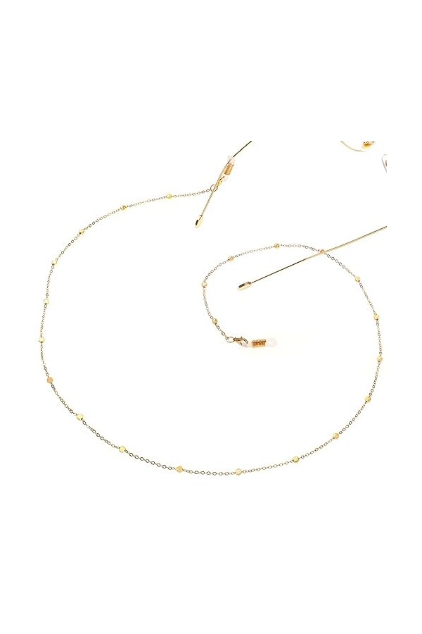 HczIon Chaîne Lunettes 2 Pièces Verres Perles Cuivre Chaînes Verres Chaîne Verres Support Fixe Lunettes De Soleil Ornement,Or