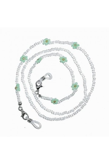 HczIon Chaîne Lunettes 2&nbsp;Morceaux De Perles De Riz Fleurons Perlés À La Main Chaîne De Verres&nbsp;Chaîne De Masque Anti Perte,&nbsp;Ve