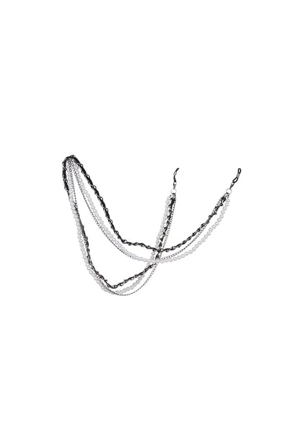 Chaîne de lunettes de perles multicouches de luxe mode porte-lunettes en cuir doré argenté lunettes de lecture lanière sangle