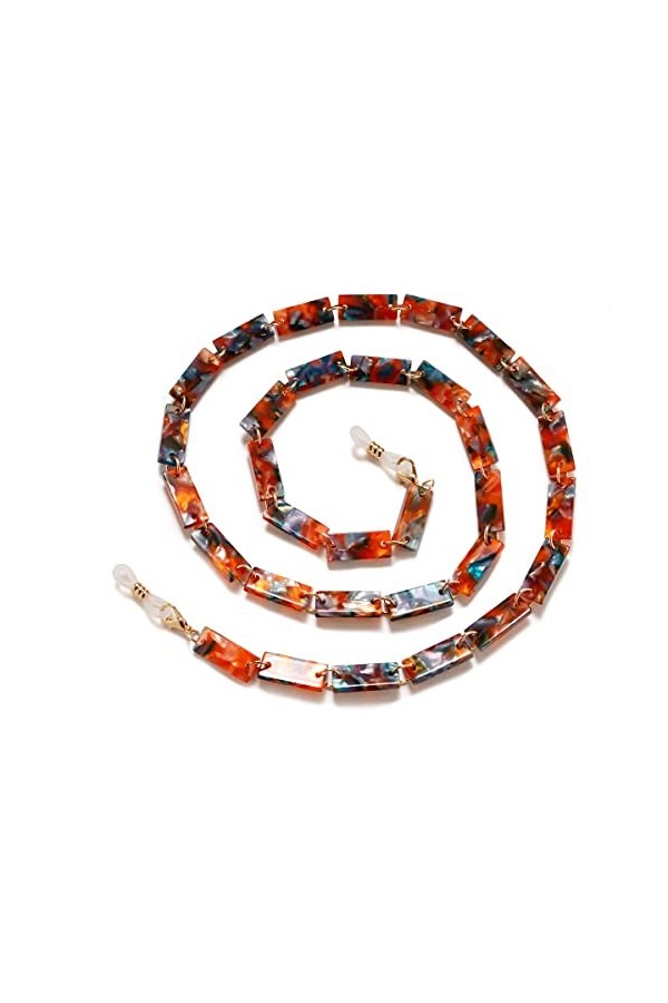 DNLKWGO Chaîne de support de lunettes pour femme, Orange, taille unique