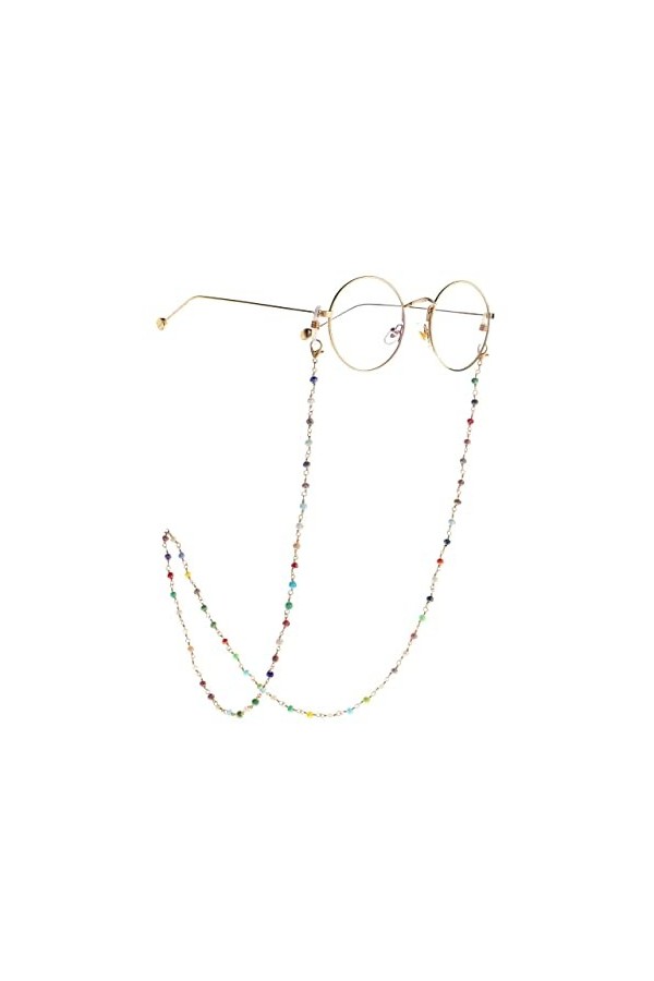 HOOENG Lunettes chaînes de Lunettes for Femmes coloré Cristal Lunettes retenue élégant Lunettes Cordon Lunettes de Soleil San