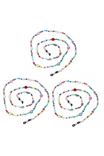 NUOBESTY 3 Pièces Corde Anti-Perte Lunettes De Soleil Colorées Porte-Masque Lunettes De Sport Chaîne De Lunettes Réglable Por
