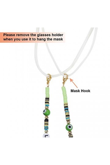 UENTIP Lanière multifonction pour masque de visage, chaîne de lunettes, collier avec perles et sangle de bracelet anti-perte 