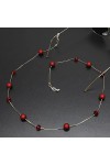 HOOENG Longe de Lunettes chaînes de Lunettes for Femmes Rouge perlé Masque Facial Longe chaînes de Mode Lunettes chaîne Porte