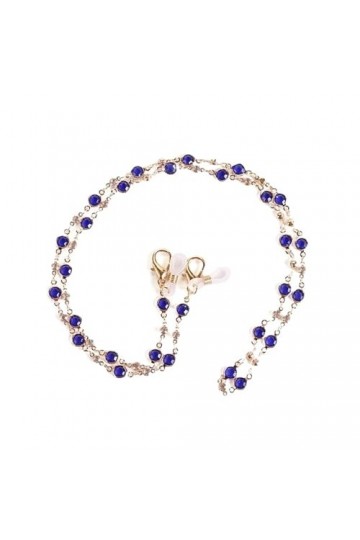 Chaîne de lunettes en cristal for femmes, corde perlée en forme de cœur, accessoires de lunettes, chaîne de masque Color : A