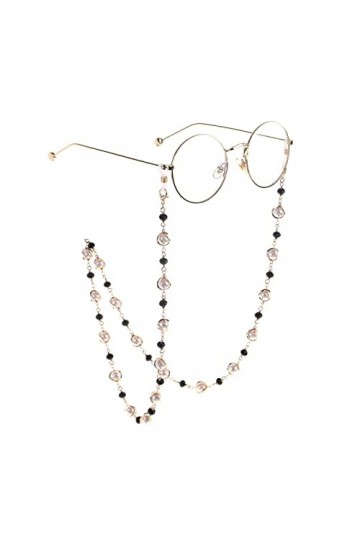 HOOENG Lunettes Sangle Lunettes chaînes for Femmes Anti-dérapant Cristal perlé Lunettes retenue Mode Oeil chaîne chaîne Porte