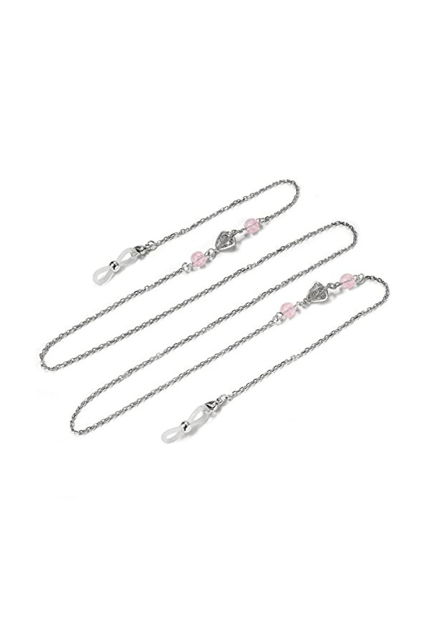 DNLKWGO Chaînes de lunettes de soleil pour femme - Style cristal, Y-rose., taille unique