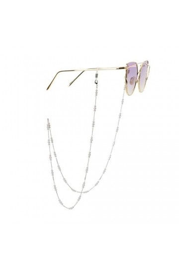 DNLKWGO Chaîne de lunettes de soleil tendance pour femme, Argenté., taille unique