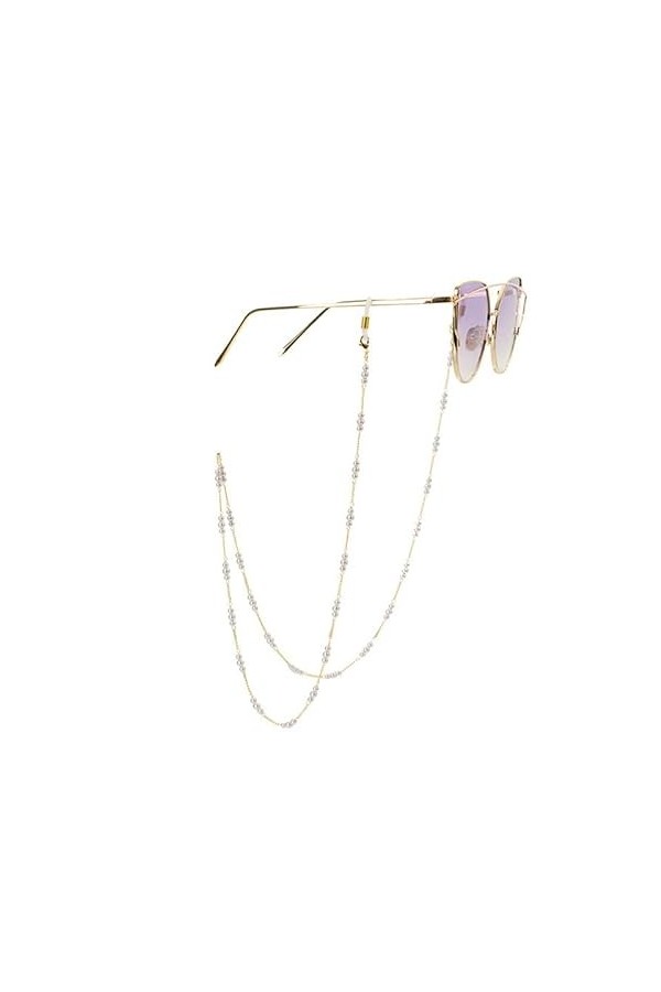 DNLKWGO Chaîne de lunettes de soleil tendance pour femme, Argenté., taille unique