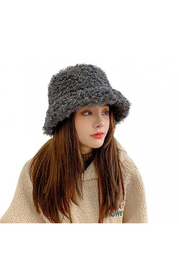Femme Bob Chapeau de Pêcheur Hiver en Laine Chic Chapeau Melon Cloche Peluche Chaud Chapeau de Seau Gavroche Automne Chapeau 