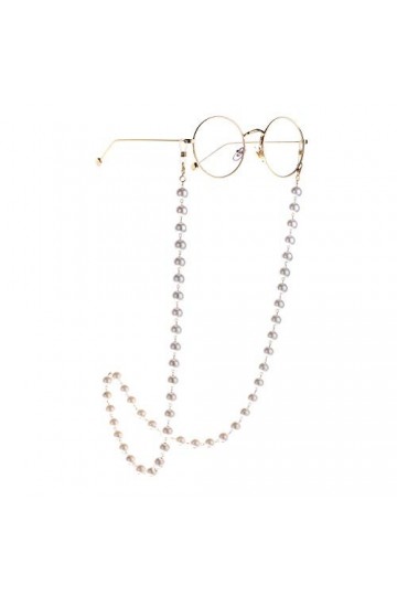 DNLKWGO Chaîne de lunettes tendance en perles pour lunettes de lecture pour femmes et filles, doré, taille unique