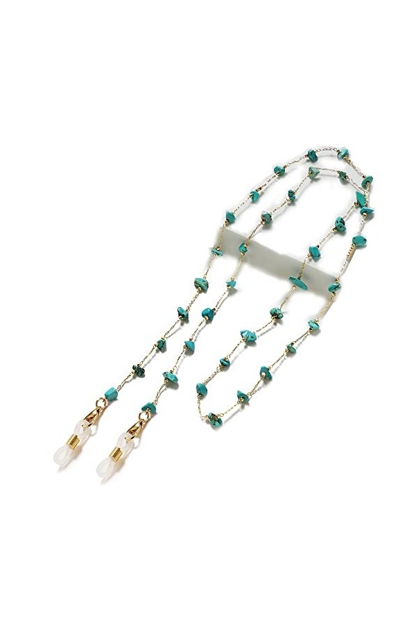 DNLKWGO Lanière de lunettes en cristal naturel tendance pour femme et fille, multicolore, taille unique