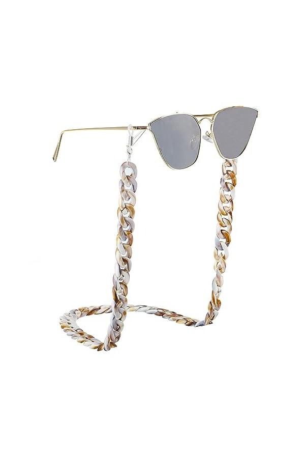 HczIon Chaîne Lunettes 2 Pièces De Résine Verres Acryliques Chaînes Lunettes Antidérapantes Et Anti Perte Longe