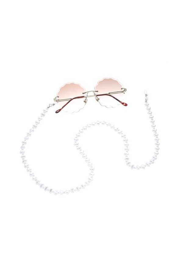 SANDNE Chaîne de lunettes en perles irrégulières, chaîne de cou suspendue, lanières de lunettes, accessoires de lunettes de s