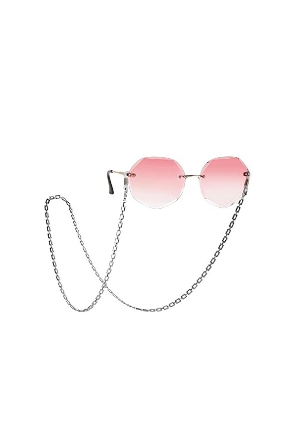kkjoy Chaîne de lunettes en cuivre Chaîne rectangulaire Cordons pour masques Supports pour lunettes Cordon pour lunettes Acce