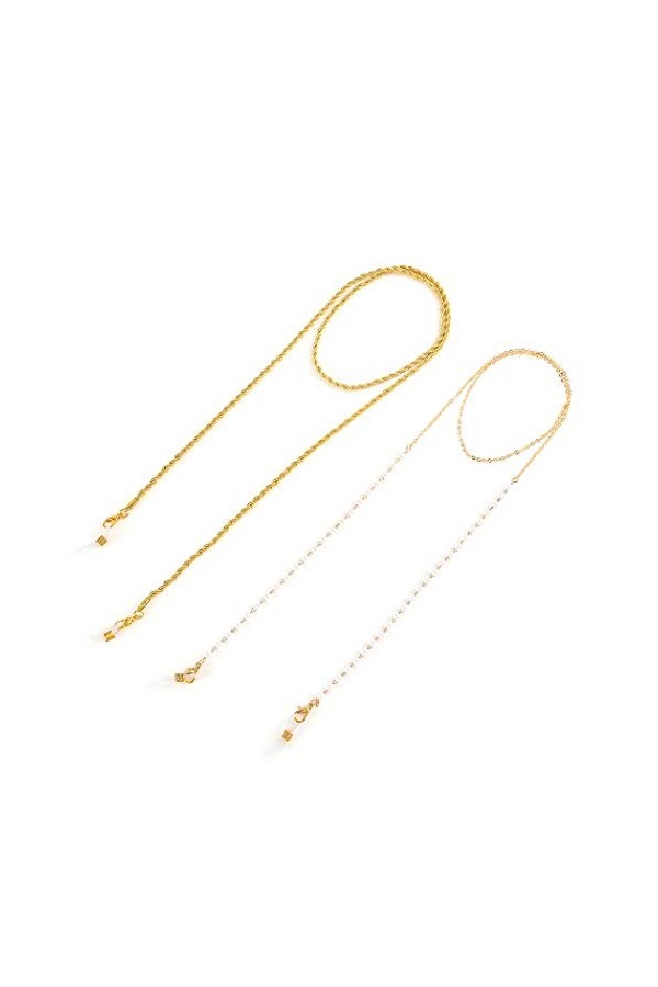 Sethain Des lunettes de soleil Titulaire Sangle Or 2 pièces Perlé Des lunettes Chaîne Visage Couvrant Chaînes Torsion Lien Lu