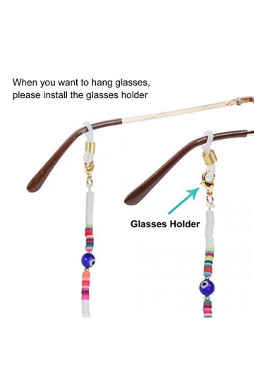 UENTIP Lanière multifonction pour masque de visage, chaîne de lunettes, collier avec perles et sangle de bracelet anti-perte 