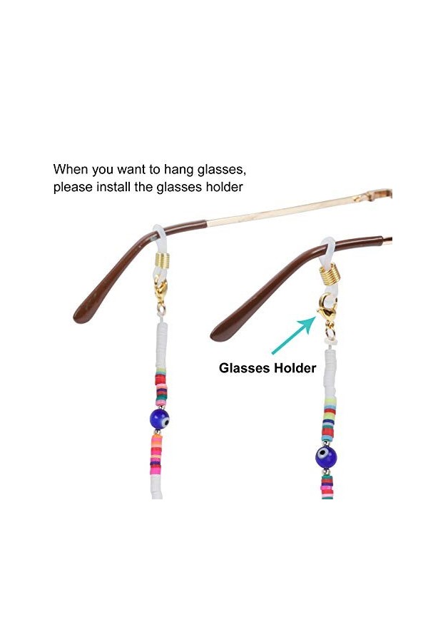 UENTIP Lanière multifonction pour masque de visage, chaîne de lunettes, collier avec perles et sangle de bracelet anti-perte 
