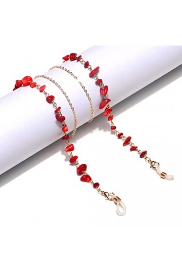 HczIon Chaîne Lunettes 2 Morceaux De Chaînes De Lunettes,Chaîne De Masque,Lunettes De Soleil Anti Chute,Lunettes De Myopie,Co