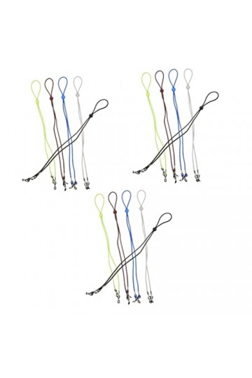 Healifty 15 Pièces Lunettes Lanière Vert Lanière Cordons Noirs Lanière Pour Lunettes Élasticité 5Pc Élastique Bande Cordons B